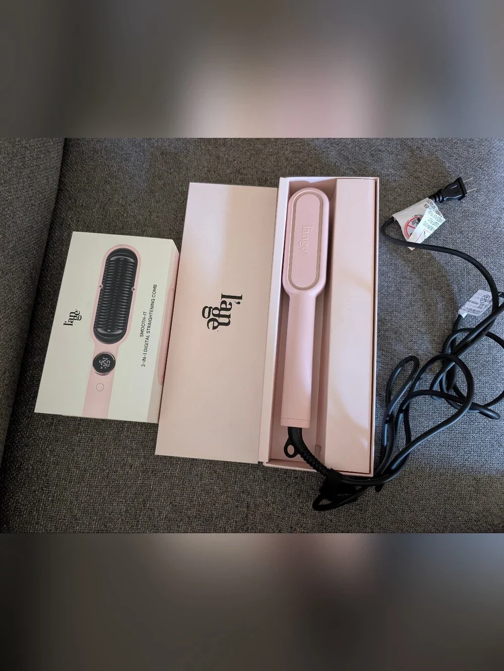 L'ange Smooth-It 2-in-1 Digital Straightening Comb in Blush. Like new In Box